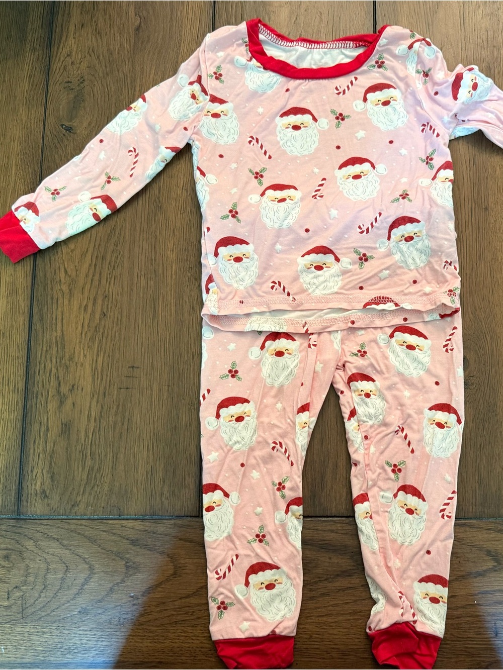 Mud Pie PINK SANTA GLOW TODDLER PAJAMA SET